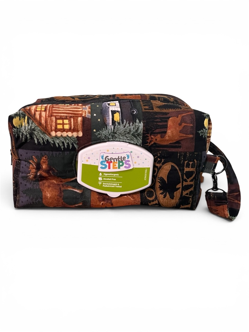 Handmade Diaper & Wipes travel bag Double Zipper Baby Travel Pouch